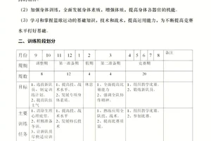 青少年篮球训练计划表格